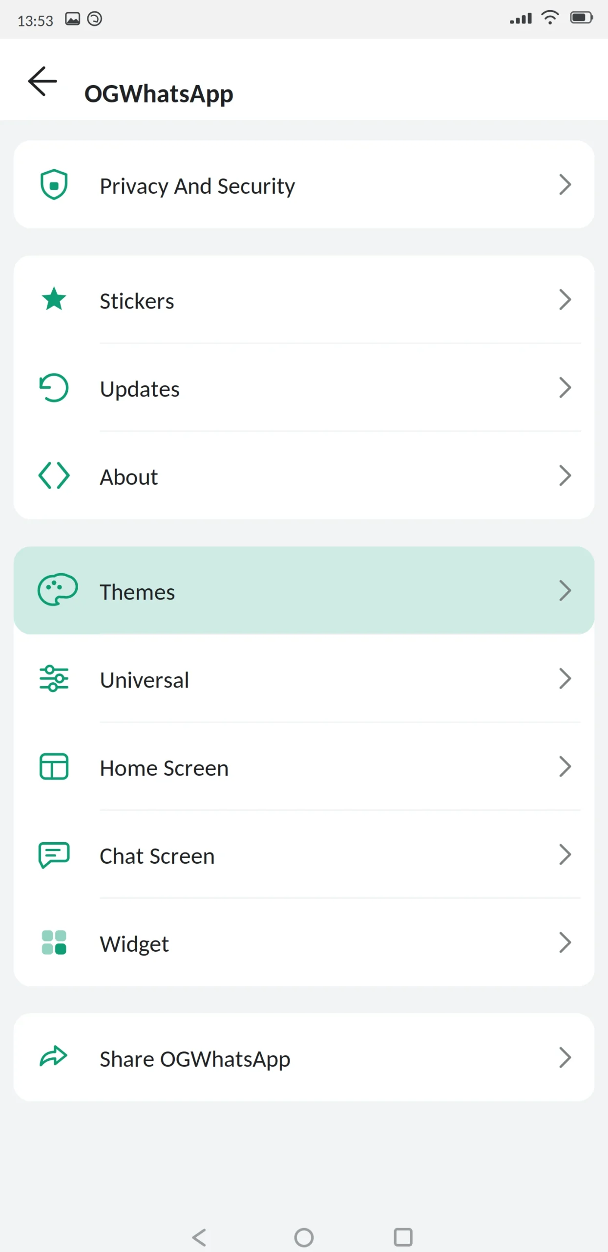 OG WhatsApp Main Menu