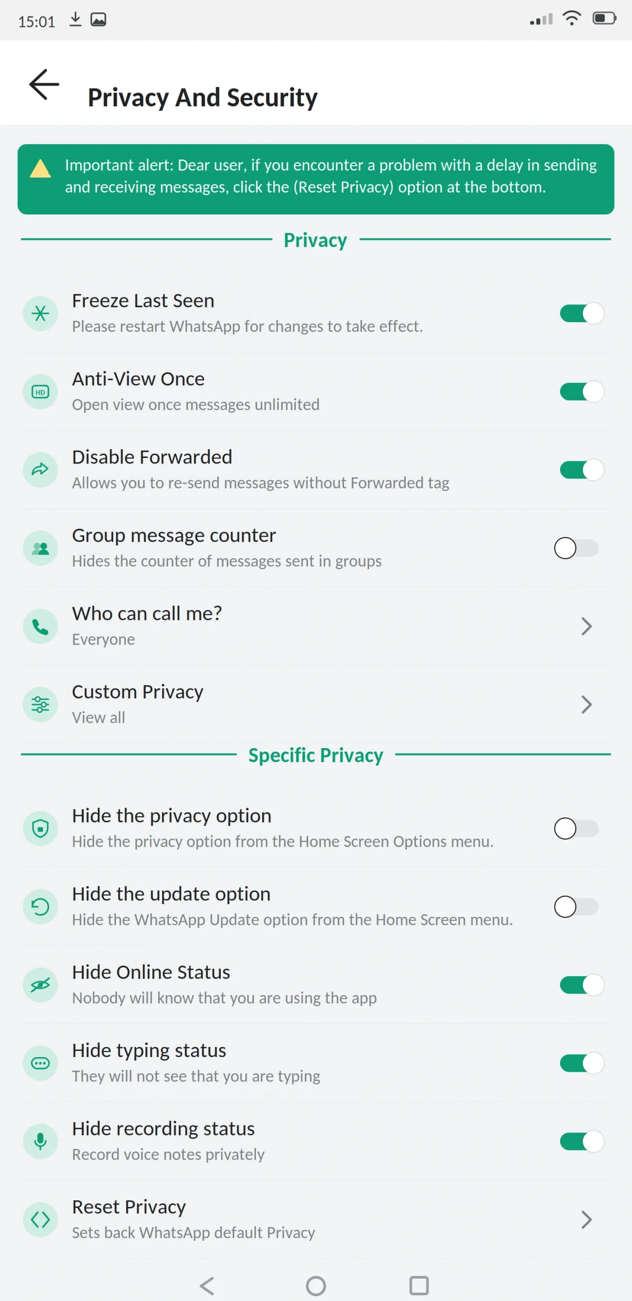 Yo WhatsApp Privacy and Security