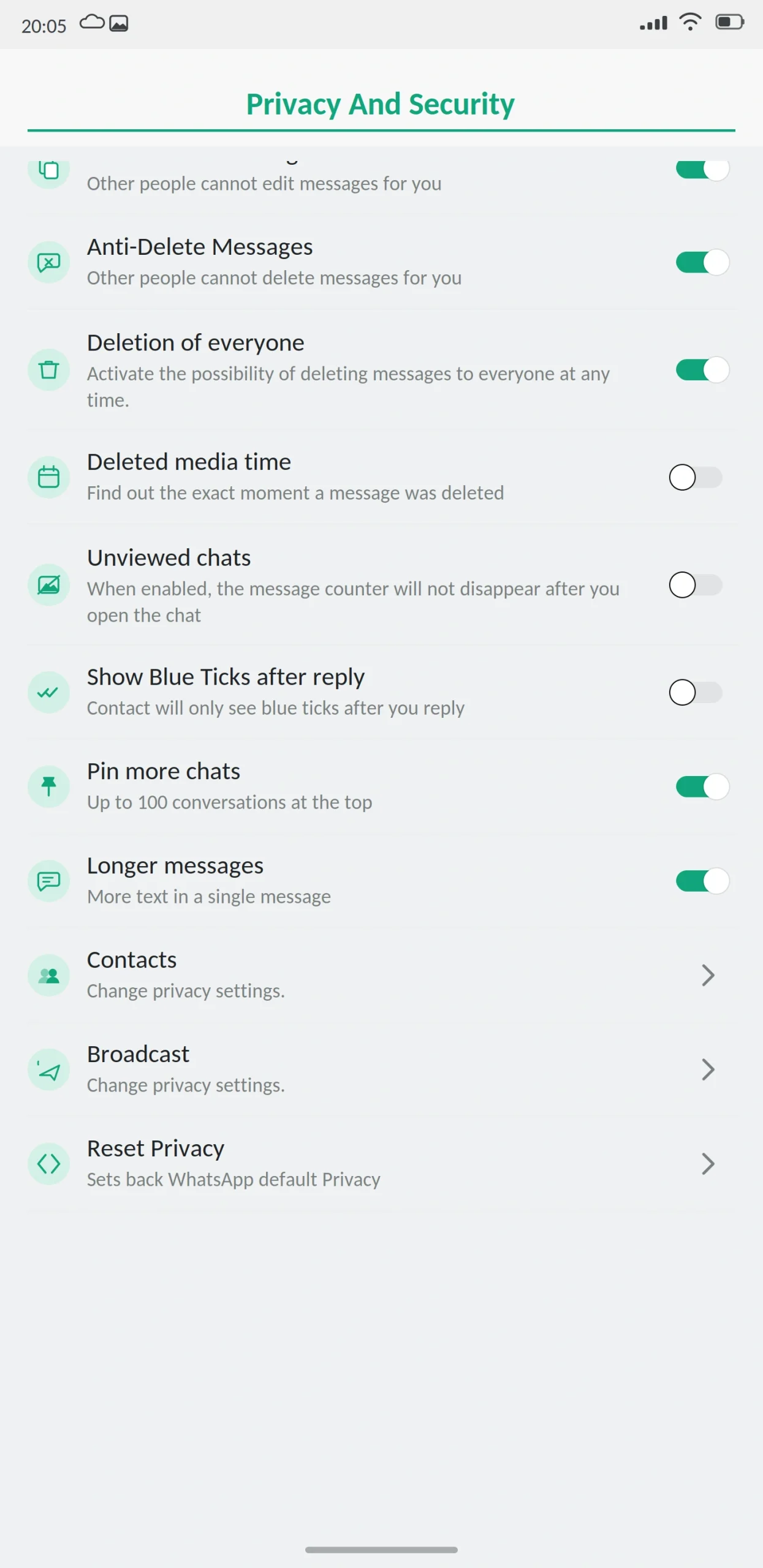 Yo WhatsApp Chats and Anti Delete