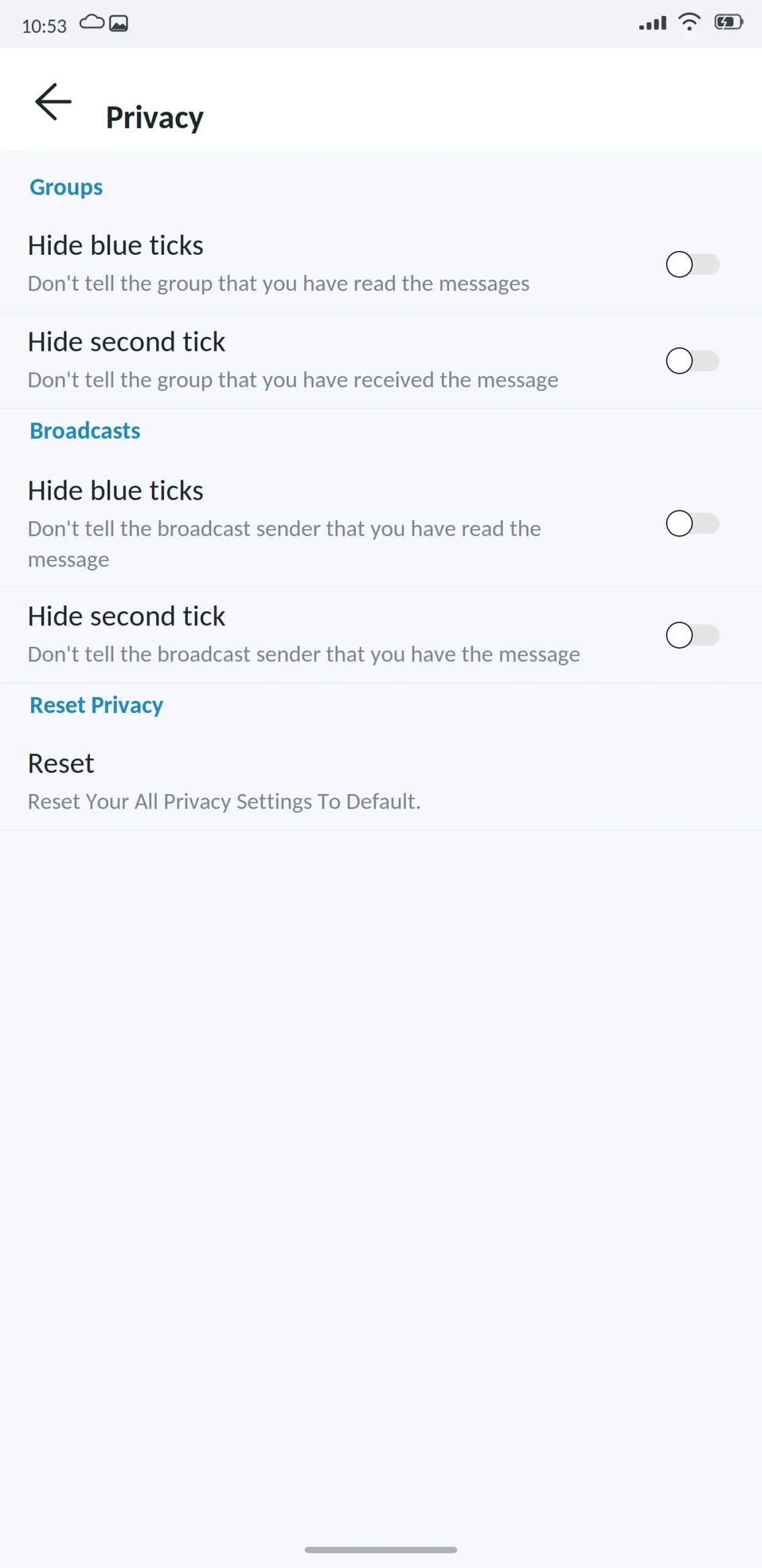 Blue WhatsApp Groups and Broadcasts