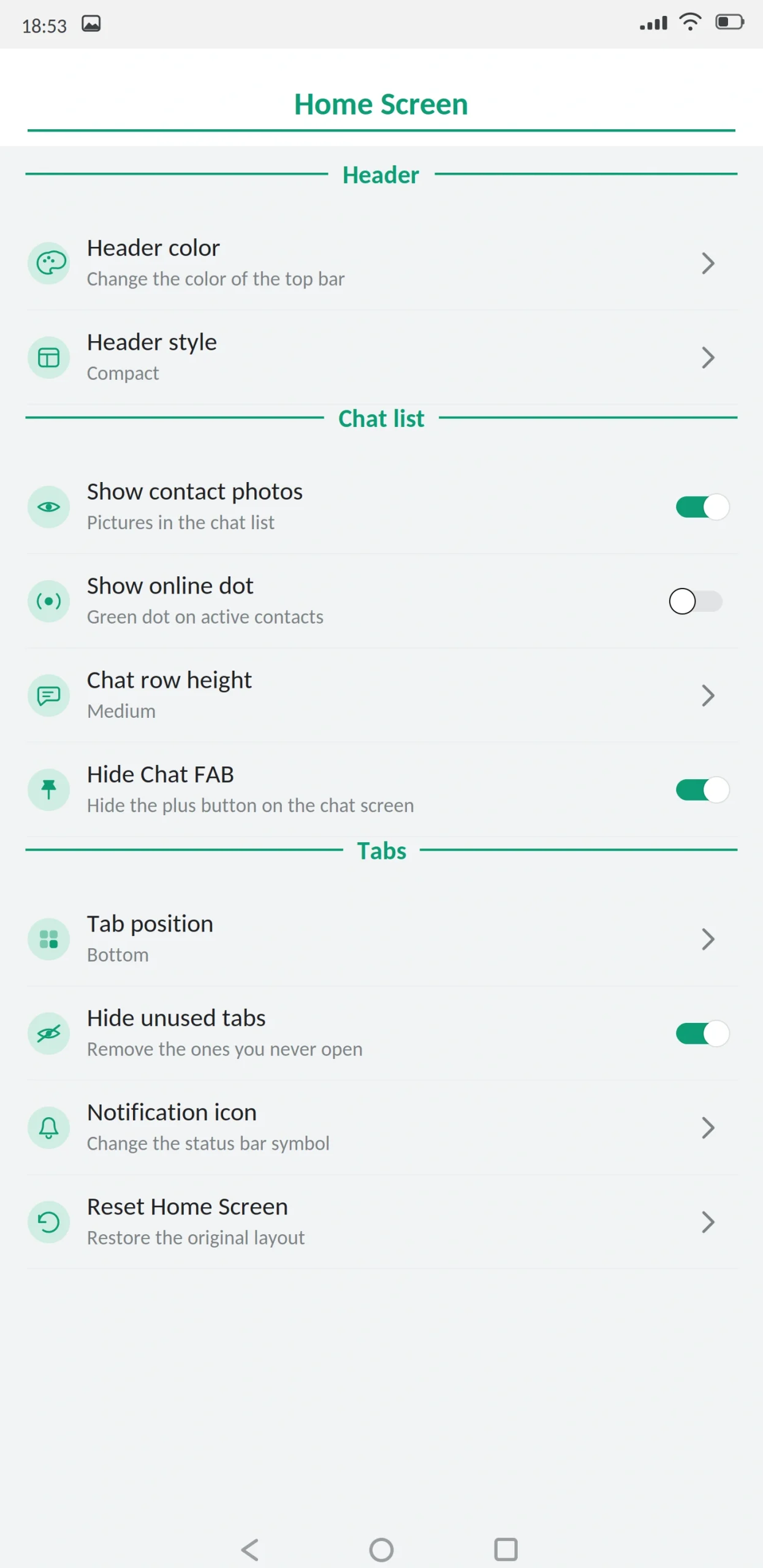 GB WhatsApp Lite Home Screen