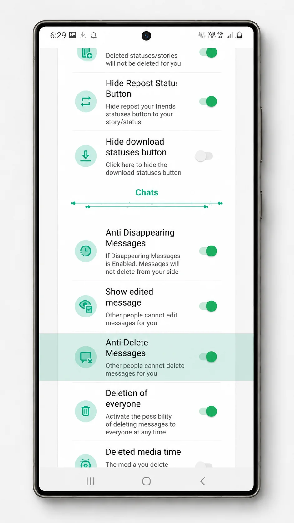 GB WhatsApp Chats Features