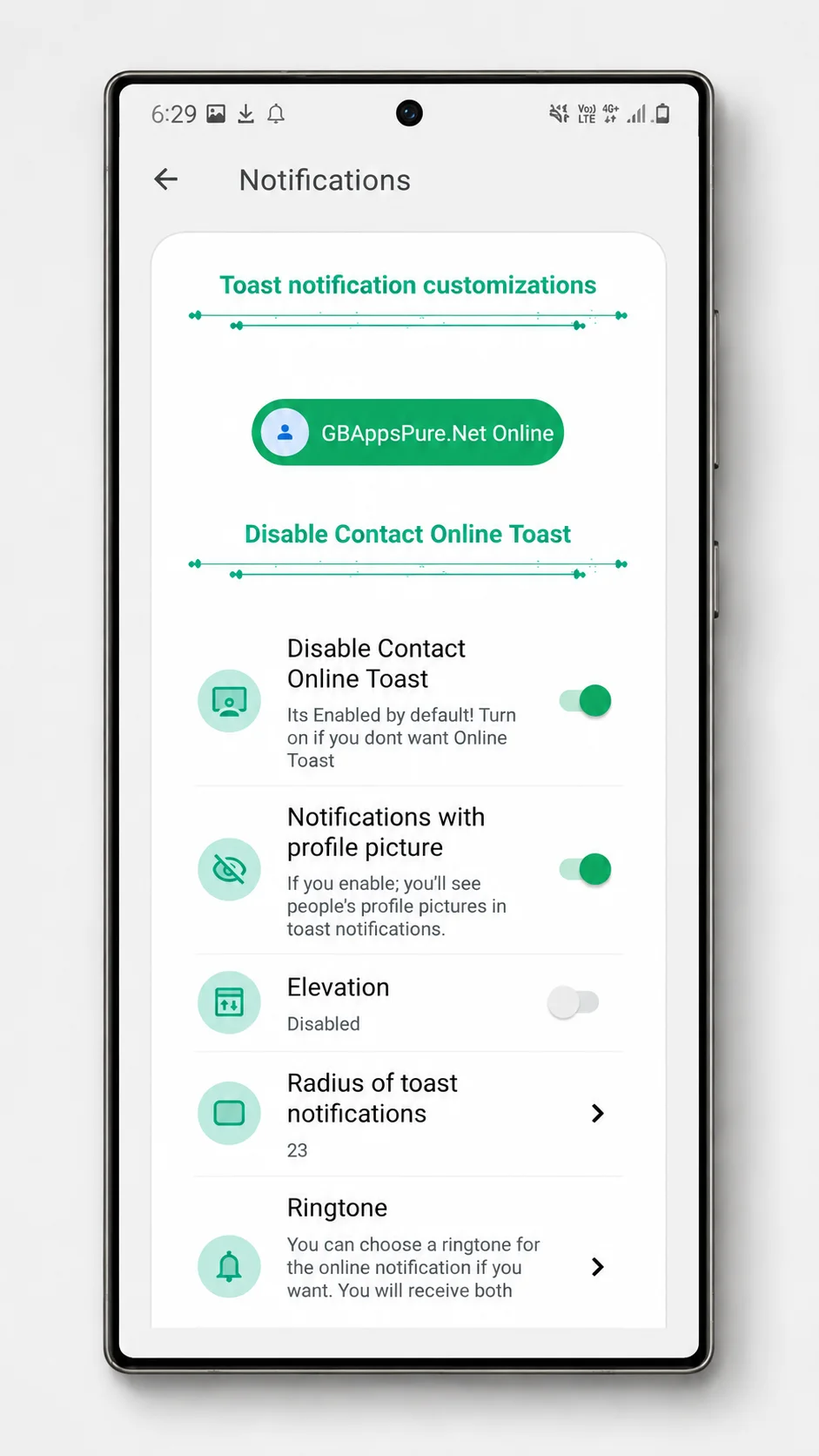 GB WhatsApp Notification Settings